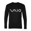 Men's Sony VAIO White Logo Polyester Long Sleeve T-Shirt - Black