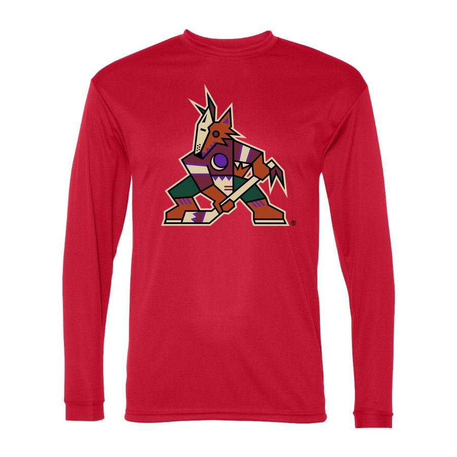 Men's Arizona Coyotes Polyester Long Sleeve T-Shirt - Red