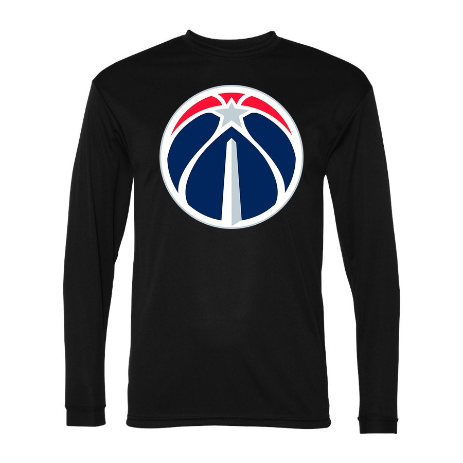 Men's Washington Wizards Polyester Long Sleeve T-Shirt - Black