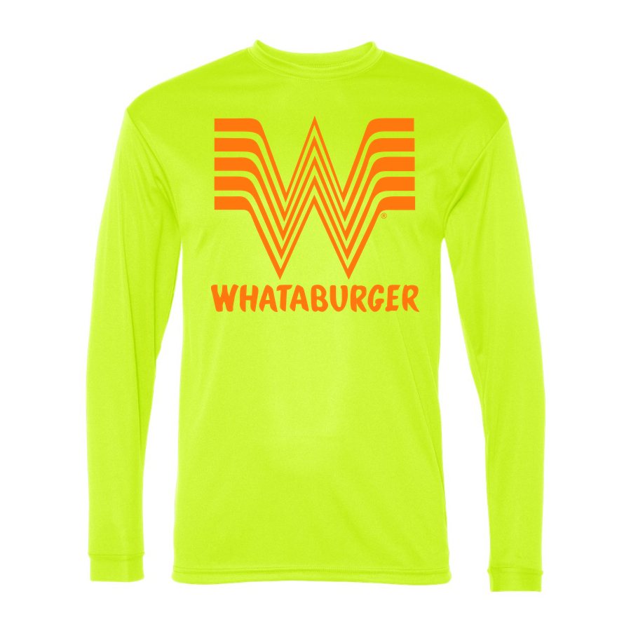 Men's Whataburger Polyester Long Sleeve T-Shirt - Safety Yellow