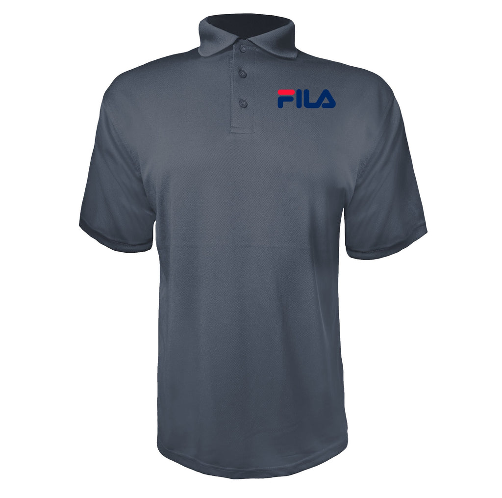 Fila men's polyester polo in Charcoal