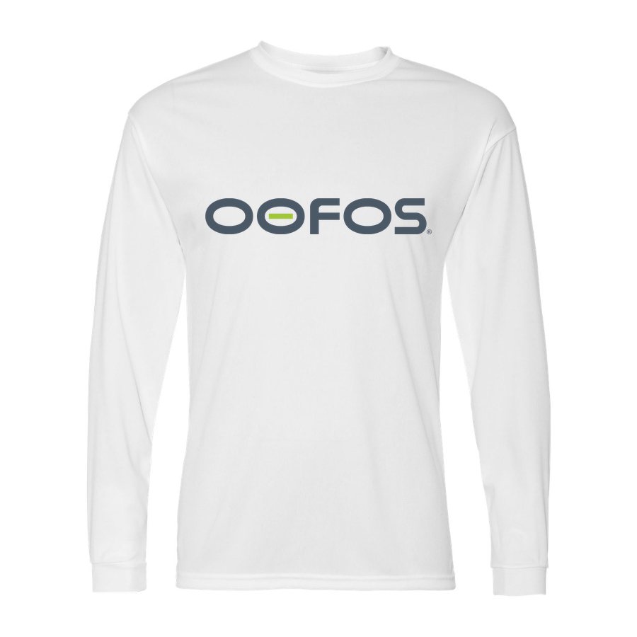 Men's Oofos Polyester Long Sleeve T-Shirt - White