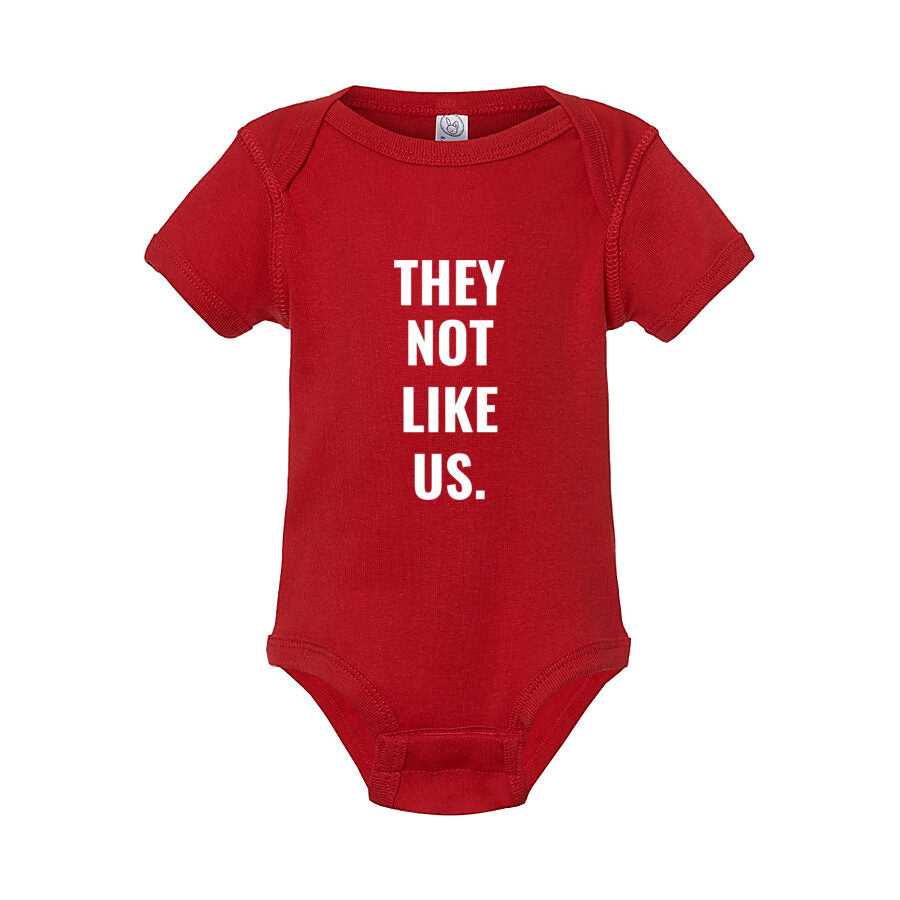 They Not Like Us Baby Romper Onesie - Red