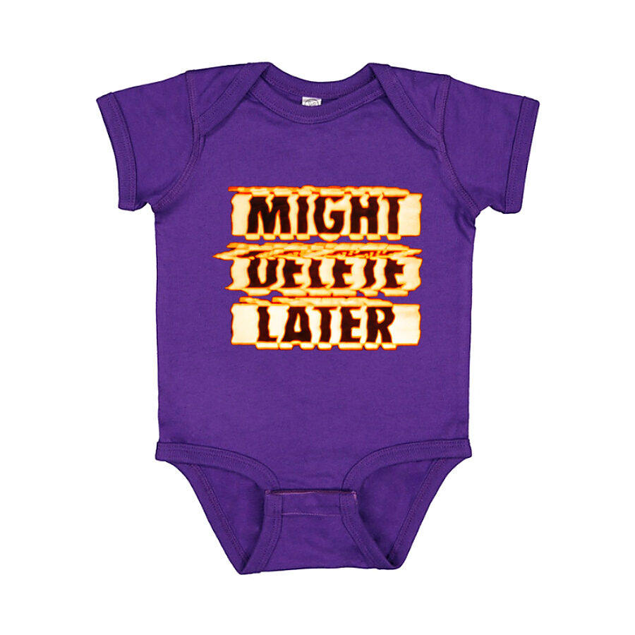 Might Delete Later Baby Romper Onesie - Purple