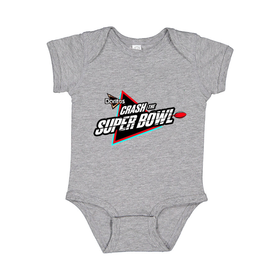 Crash the Super Bowl Baby Romper Onesie - Gray