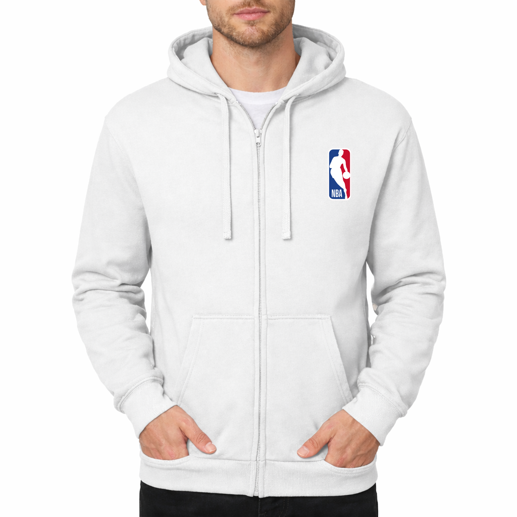 Men's nba Zipper Hoodie - White
