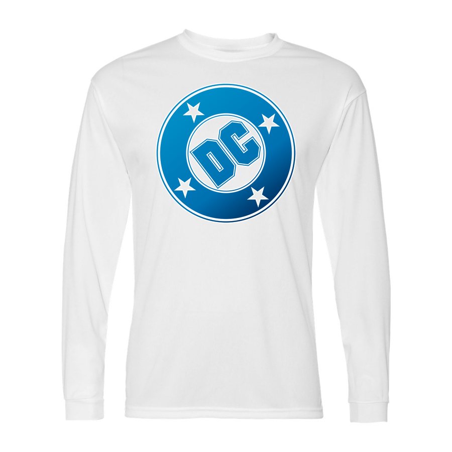 Men's DC Comics Polyester Long Sleeve T-Shirt - White