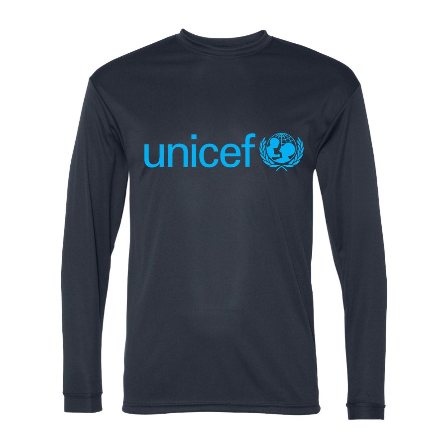 Men's UNICEF Polyester Long Sleeve T-Shirt - Navy