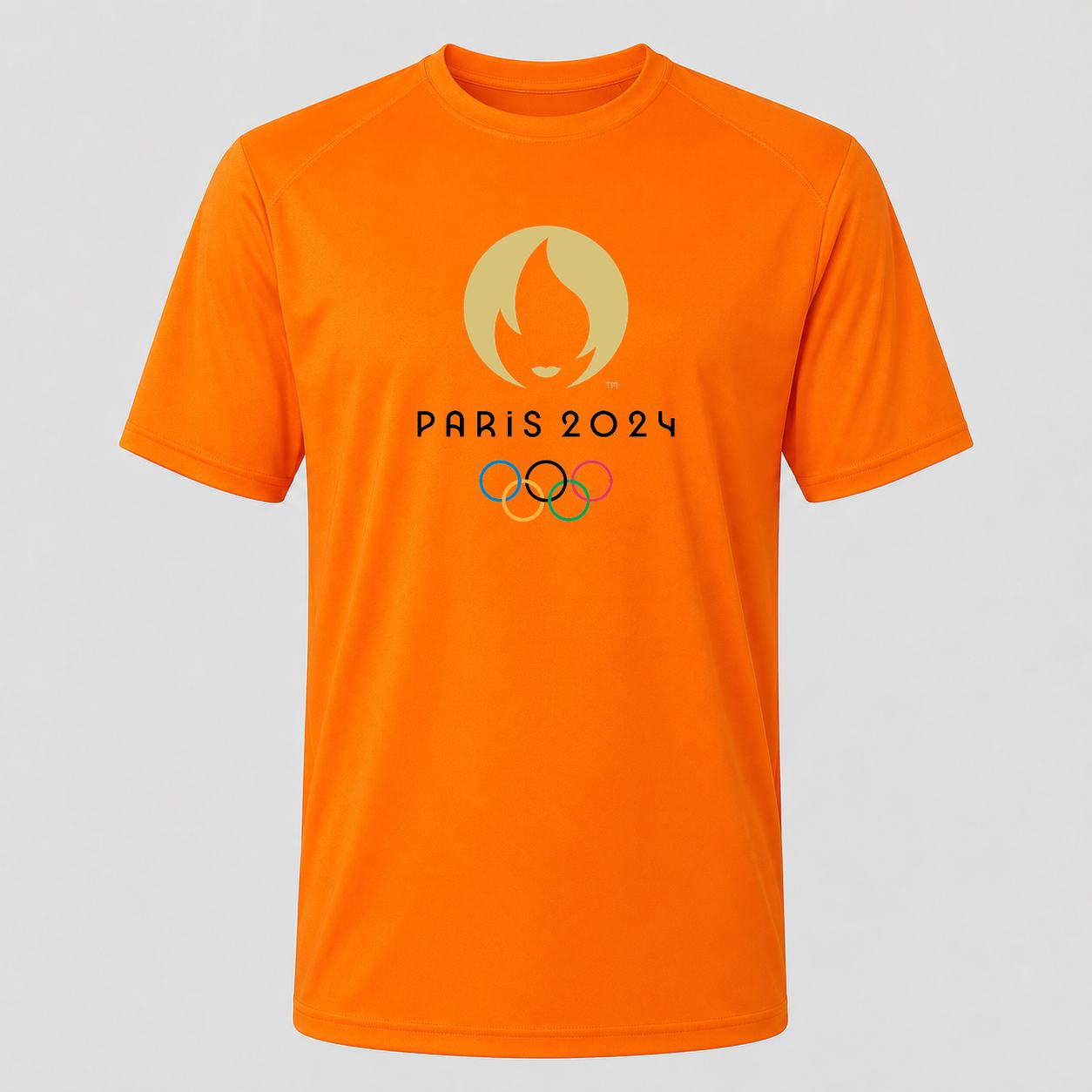 Men's Olympics 2024 Paris Black Performance T-Shirt - Orange