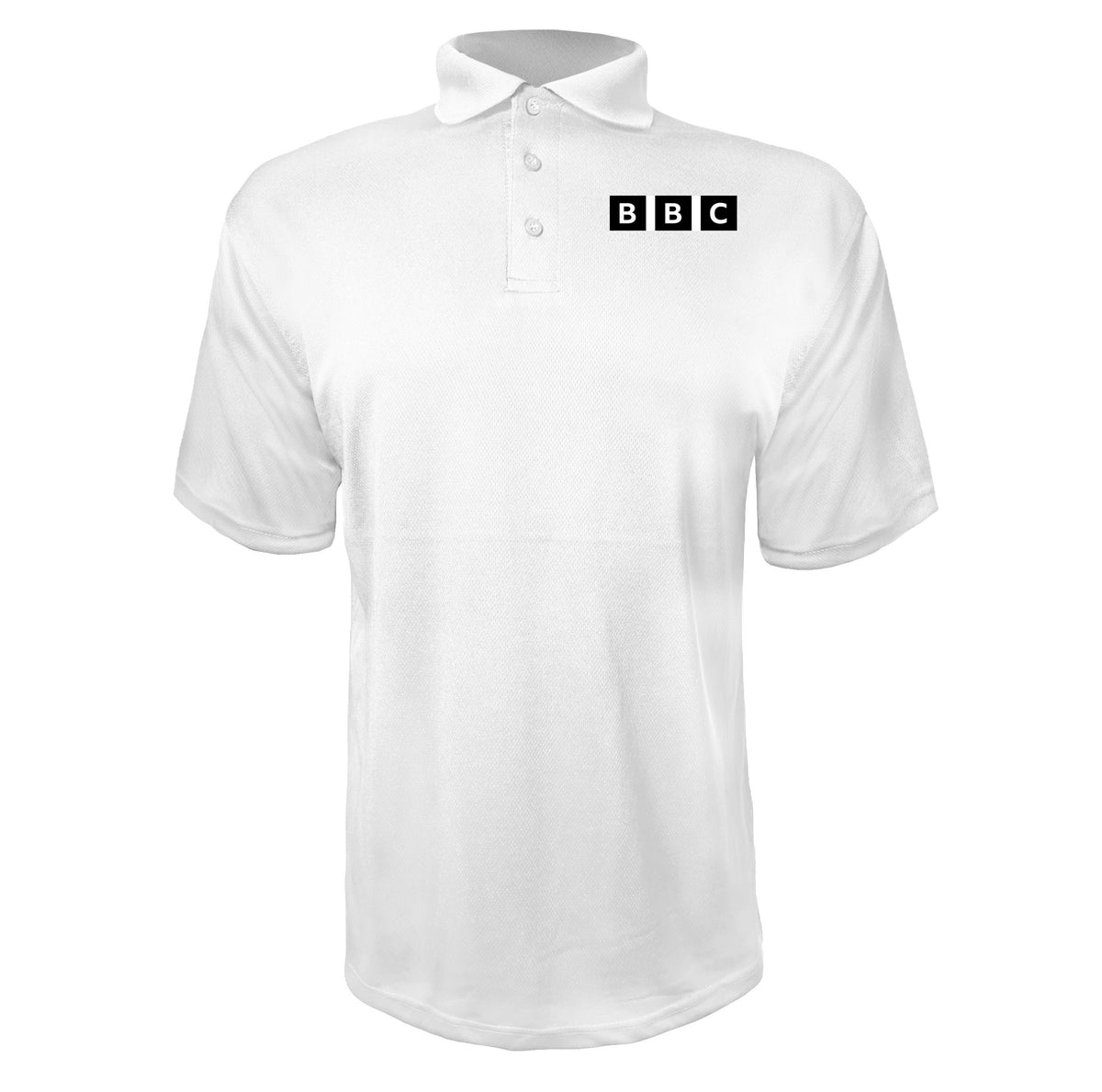 BBC men's polyester polo in White