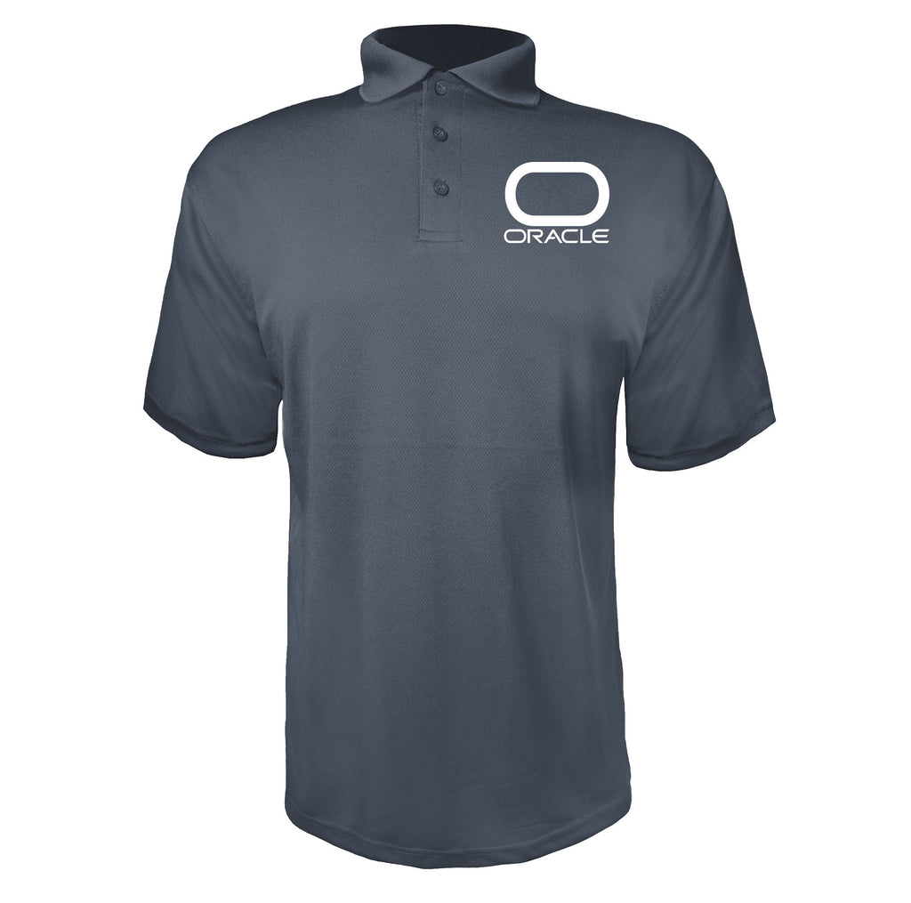 Oracle White men's polyester polo in Charcoal