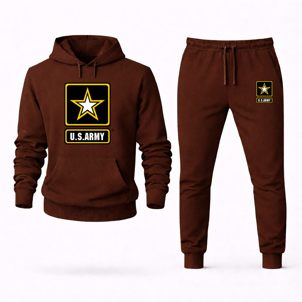 U.S. Army Hoodie and Joggers Set - Brown