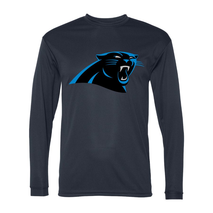 Men's Carolina Panthers Polyester Long Sleeve T-Shirt - Navy