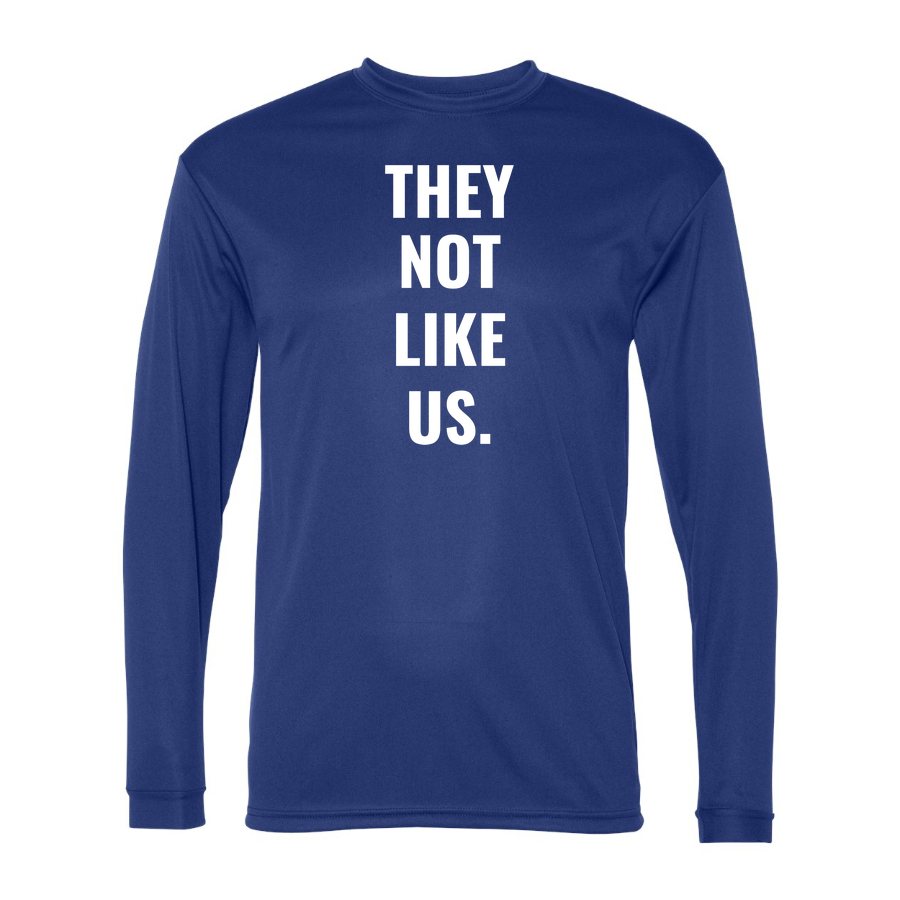 Men's They Not Like Us Polyester Long Sleeve T-Shirt - Royal Blue
