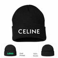 Celine White Yellow Beanie Hat