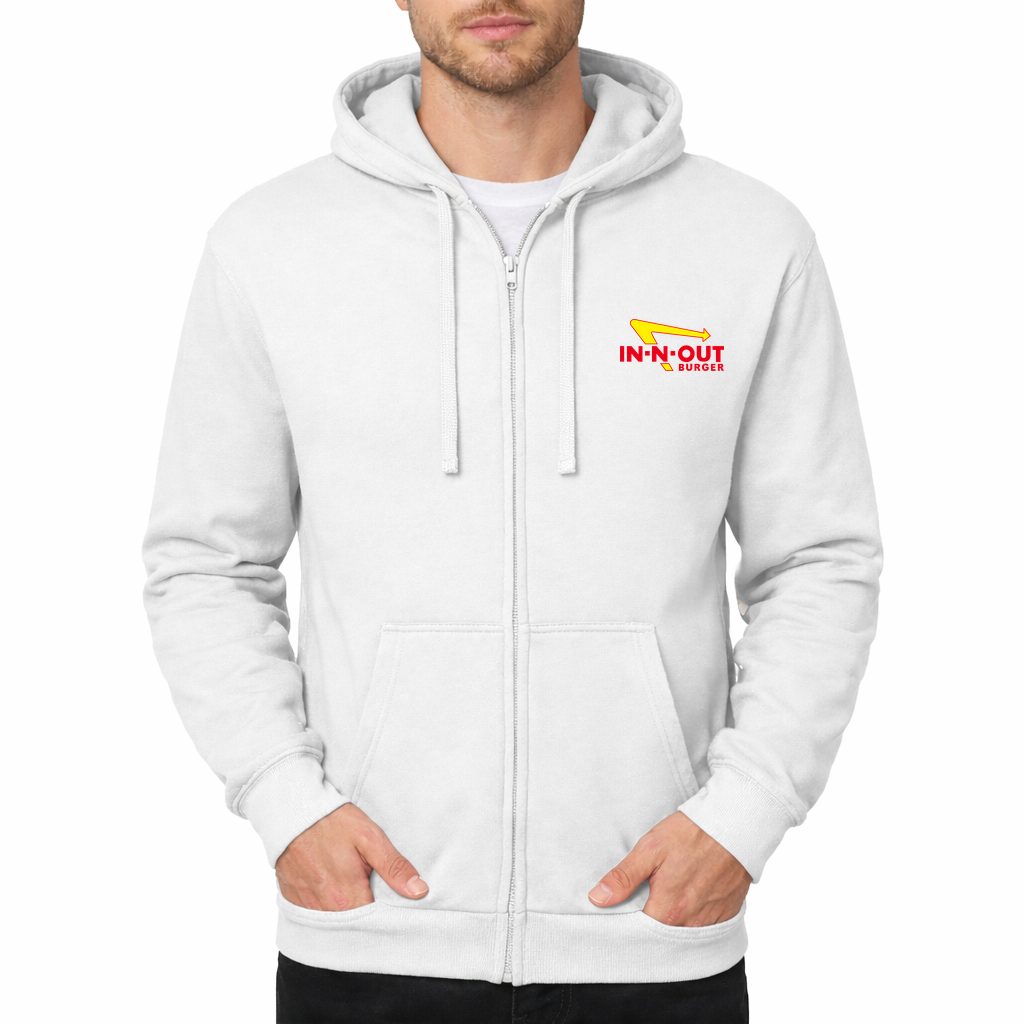 In N Out Burger 1536x864 Zipper Hoodie - White