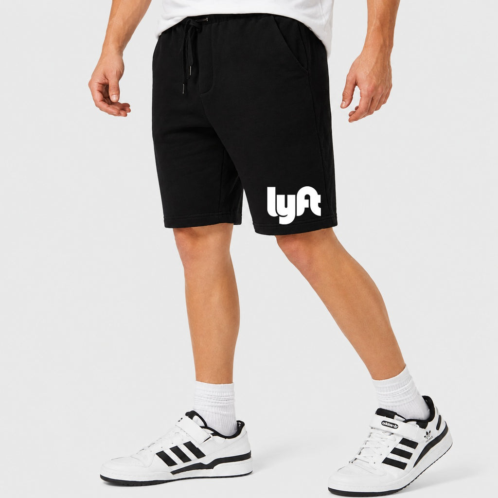 Men's Lyft White Cotton Shorts - Black