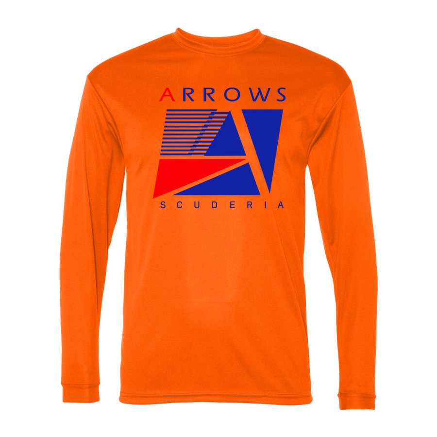 Men's Arrows F1 Team Polyester Long Sleeve T-Shirt - Safety Orange