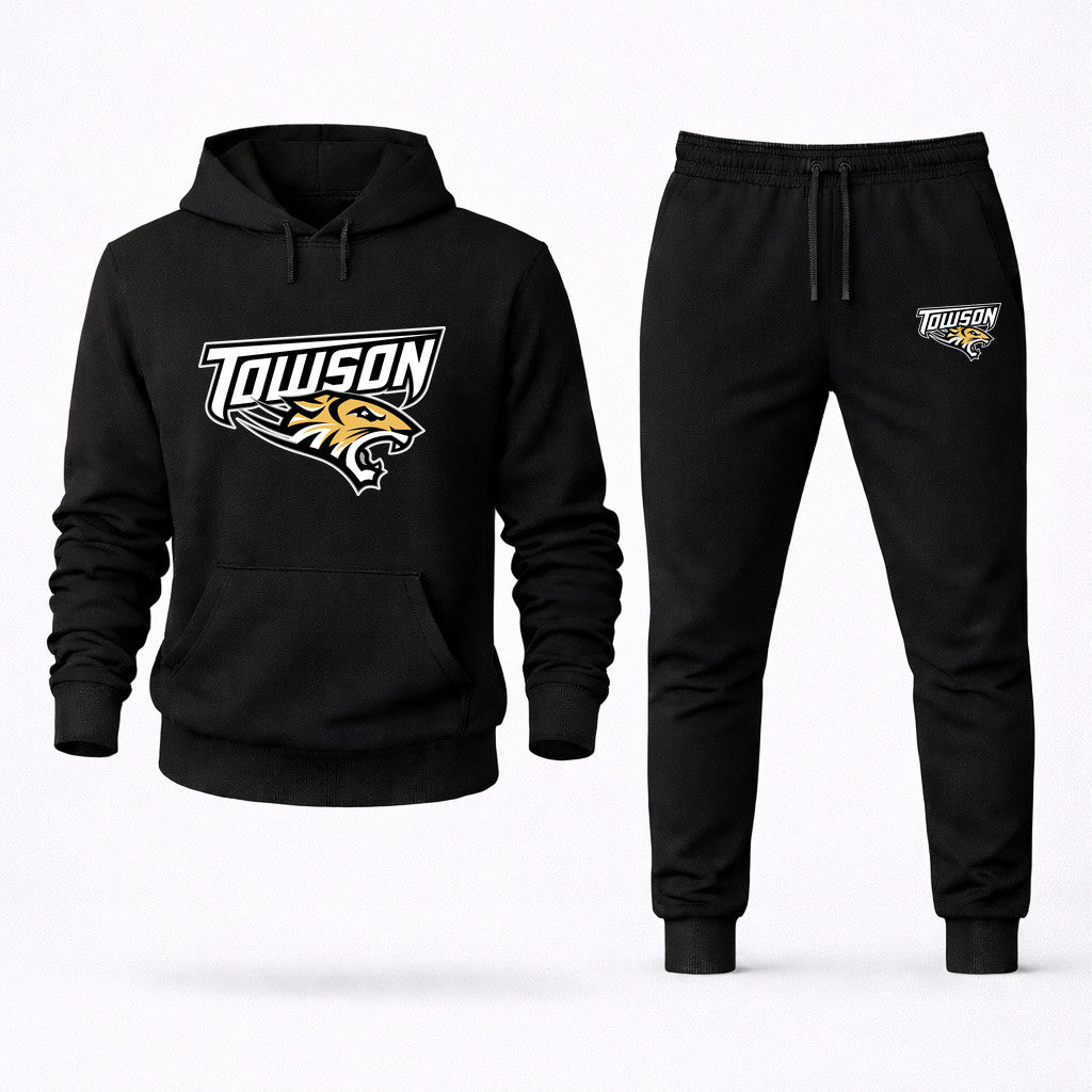 Towson Tigers Hoodie and Joggers Set - Black