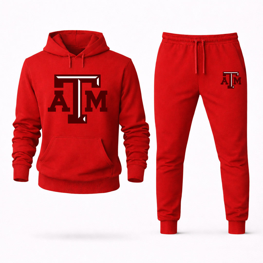 Texas A&M University Hoodie and Joggers Set - Red