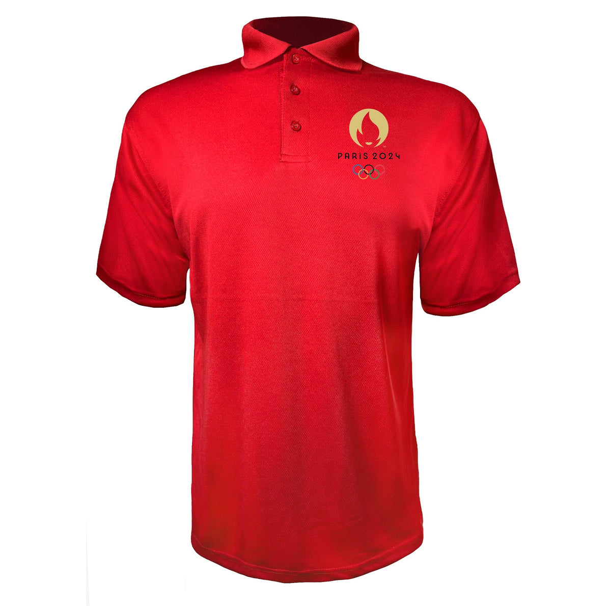 Olympics 2024 Paris Black Red polyester polo