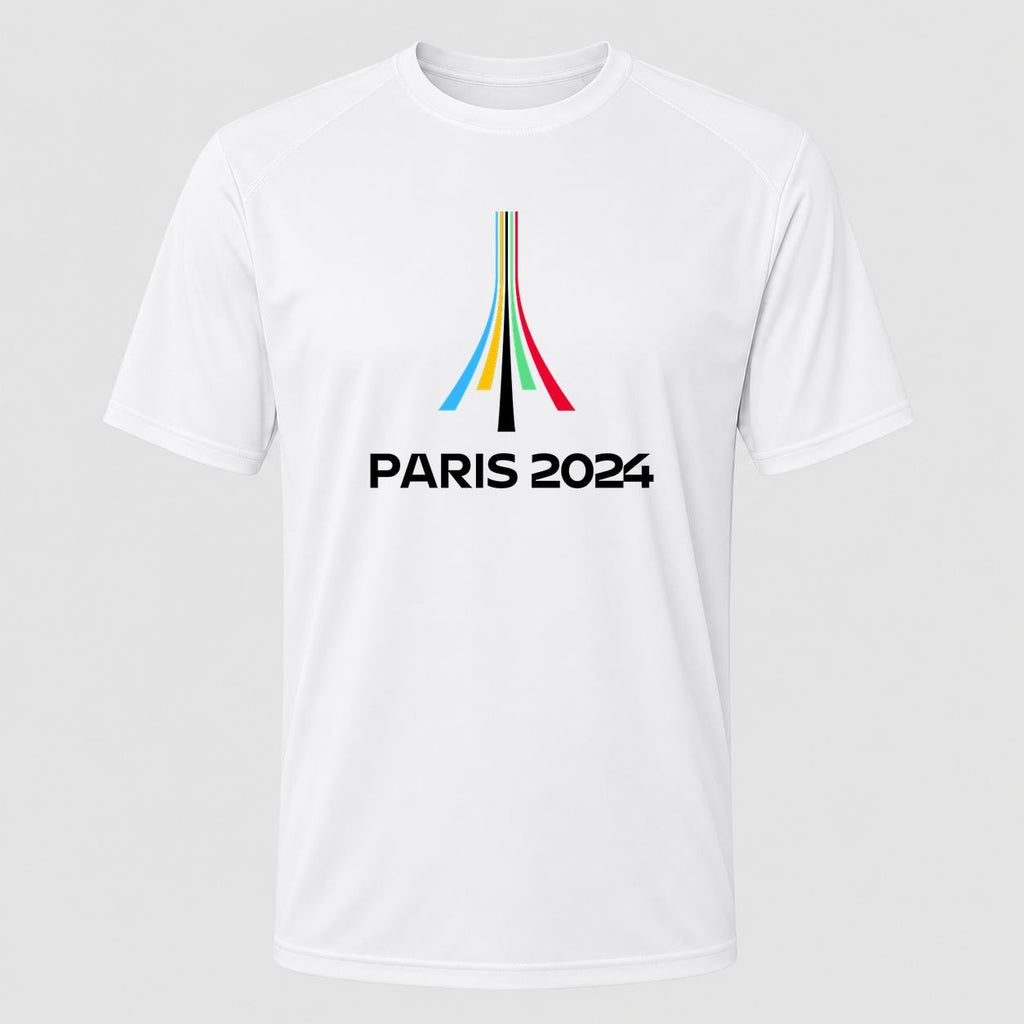 Men's Paris 2024 Olympics Black Performance T-Shirt - White