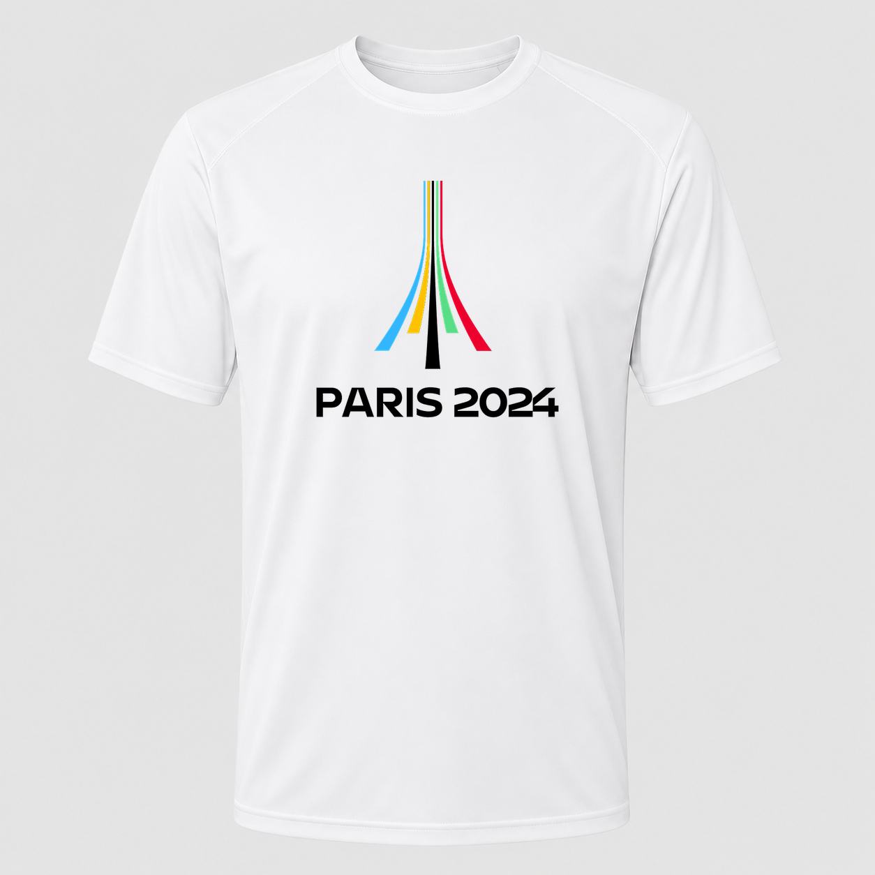 Men's Paris 2024 Olympics Black Performance T-Shirt - White