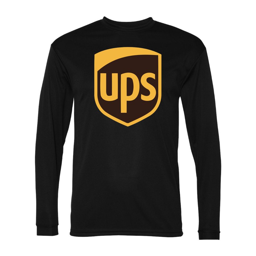 Men's UPS Polyester Long Sleeve T-Shirt - Black