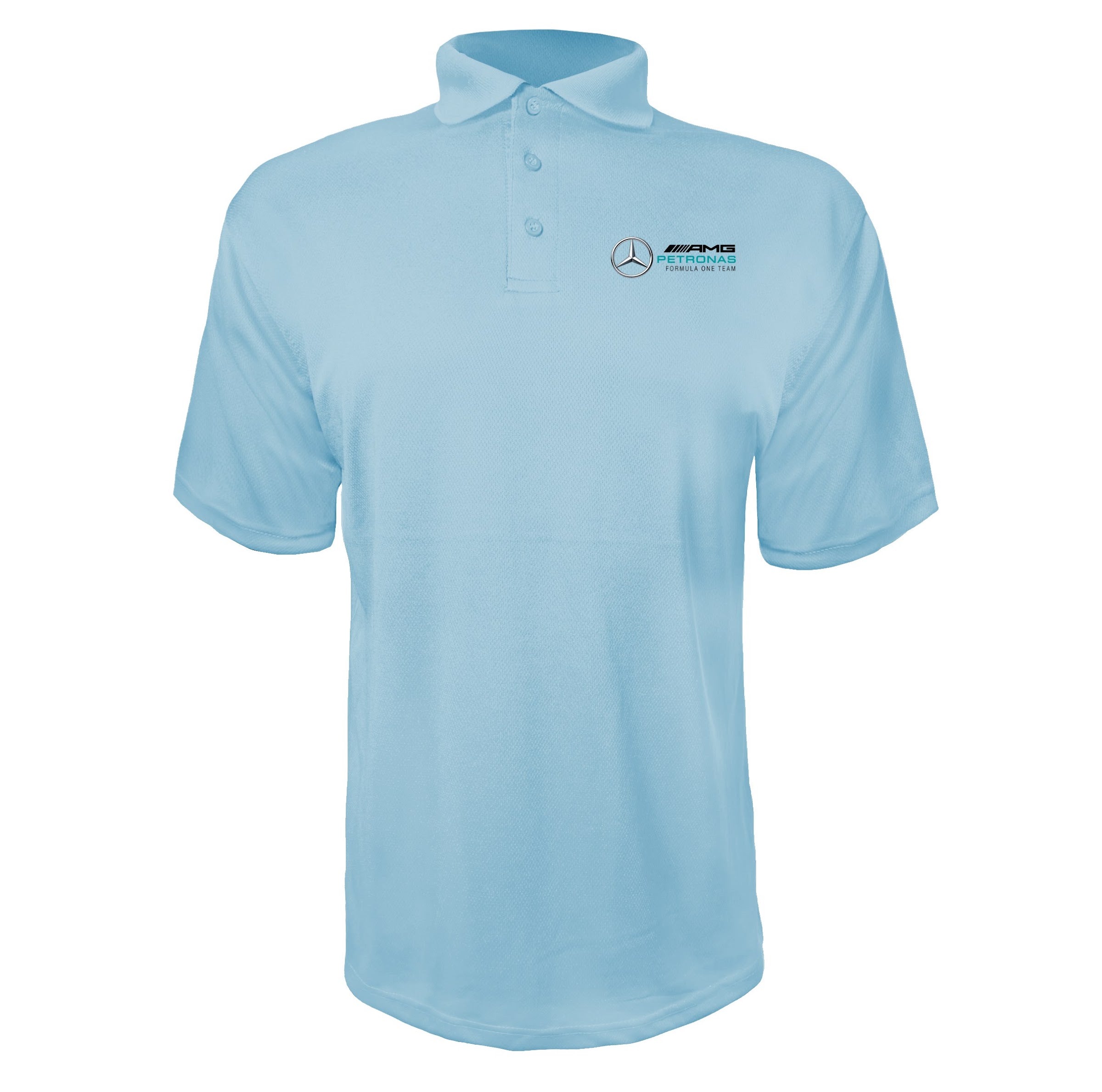Mercedes AMG Petronas Formula One Team Sky Blue polyester polo