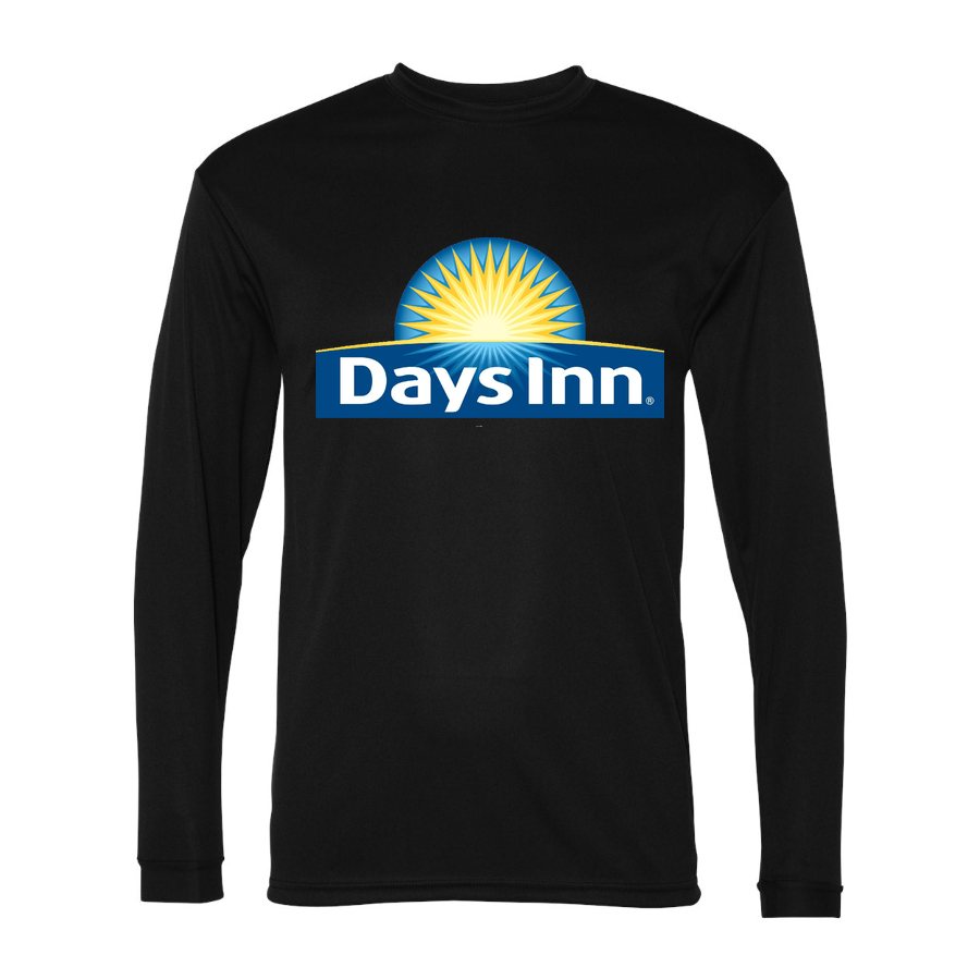 Men's Days Inn Polyester Long Sleeve T-Shirt - Black