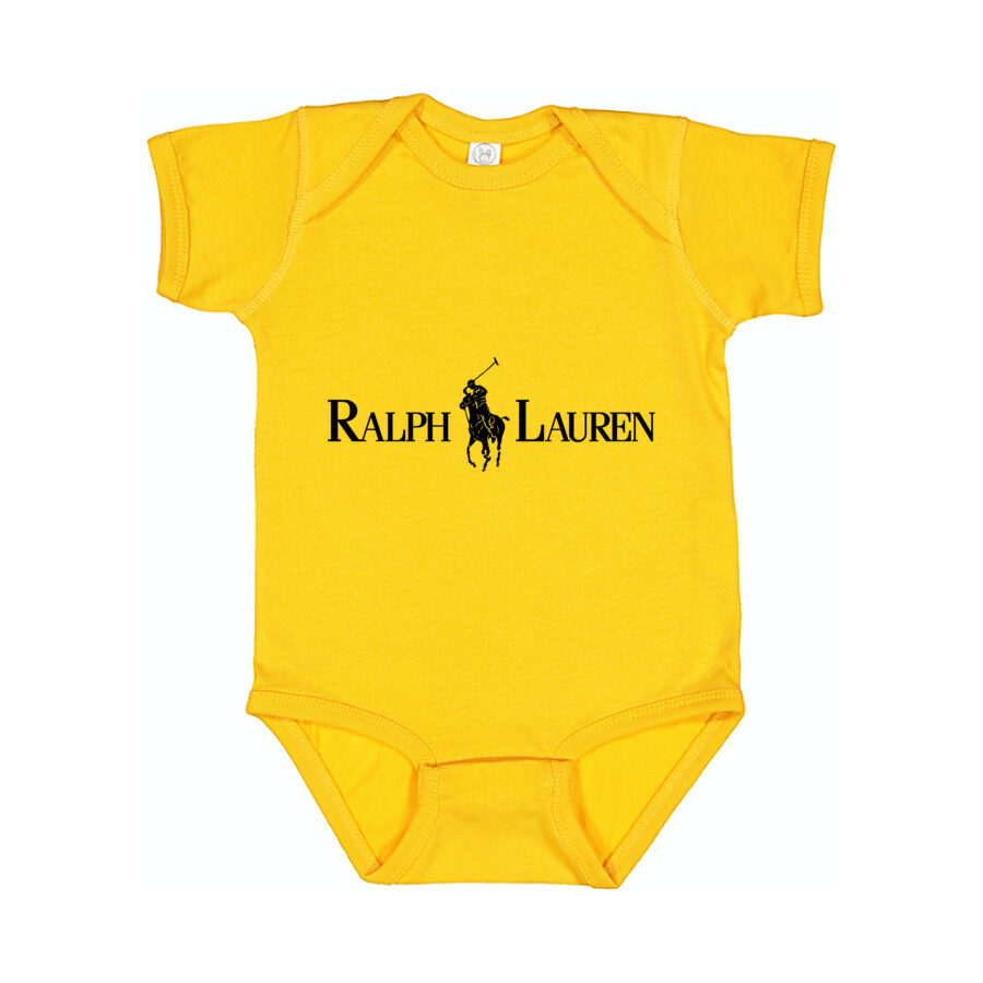 Polo Ralph Lauren Black Logo Baby Romper Onesie - Yellow