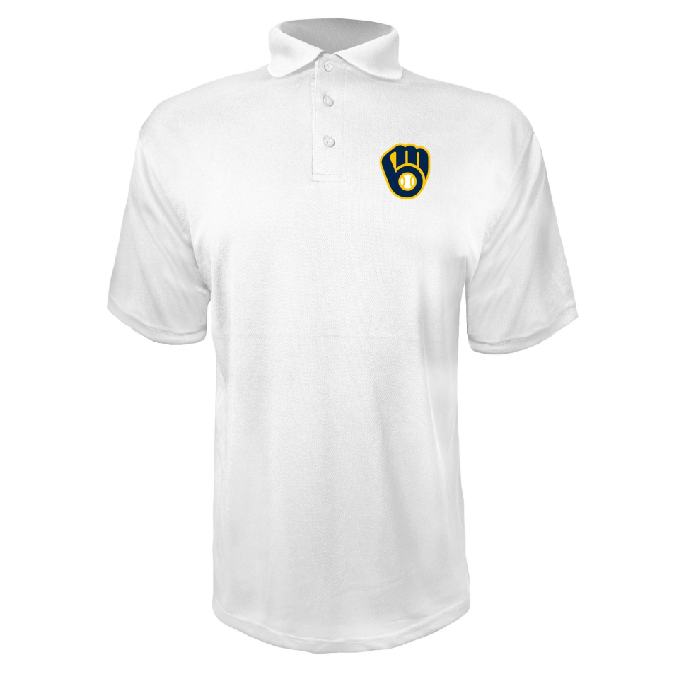 Men's Milwaukee Brewers Polyester Polo - White