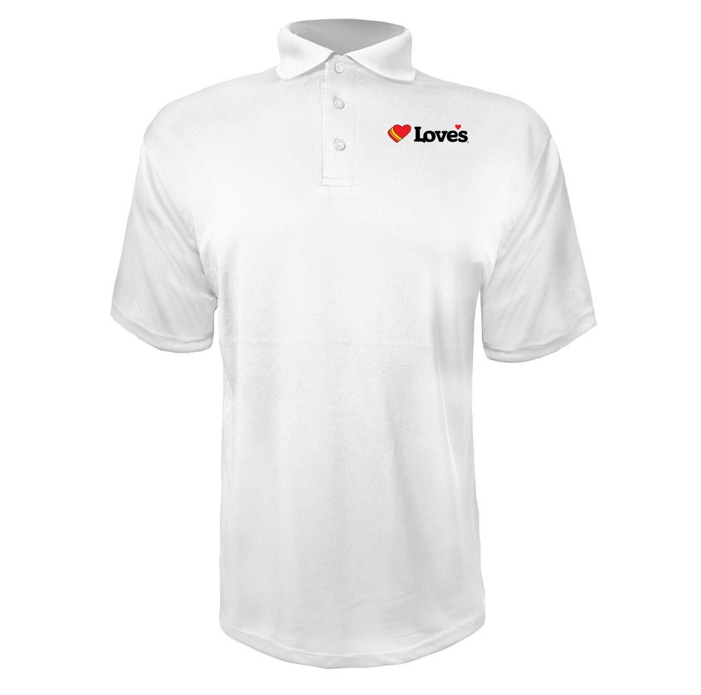 Loves Travel Stops men's polyester polo in White