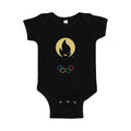 Paris 2024 Olympics Black Logo Baby Romper Onesie - Black