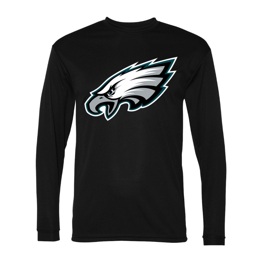 Men's Philadelphia Eagles Polyester Long Sleeve T-Shirt - Black
