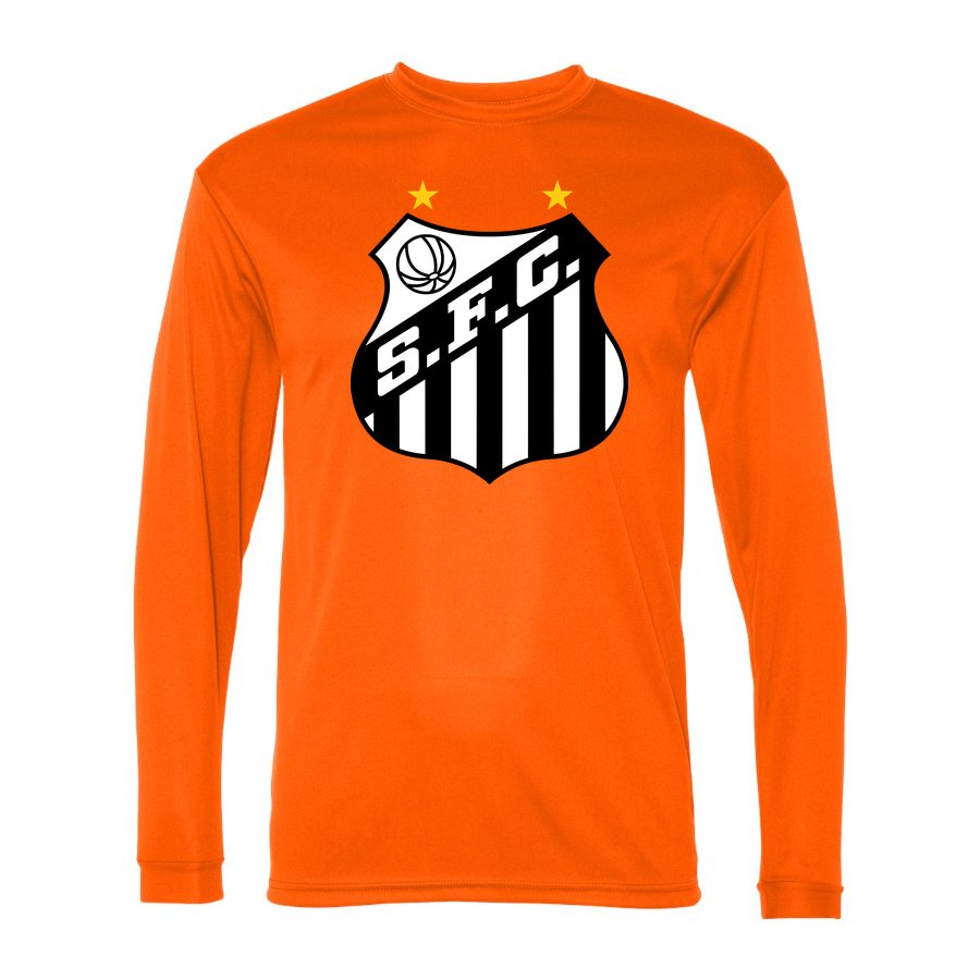Men's Santos FC Polyester Long Sleeve T-Shirt - Safety Orange