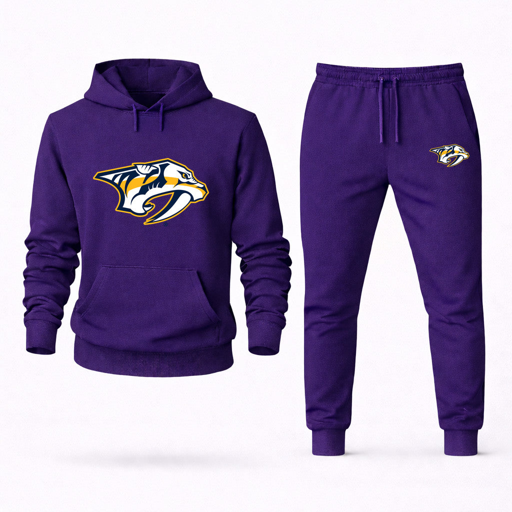 Nashville Predators Hoodie and Joggers Set - Purple