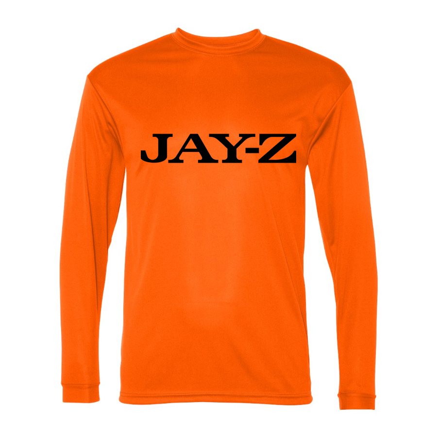 Men's Jay-Z Polyester Long Sleeve T-Shirt - Safety Orange