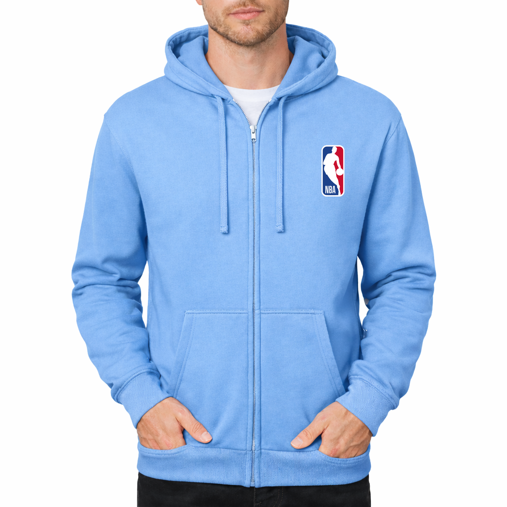 Men's nba Zipper Hoodie - Sky Blue