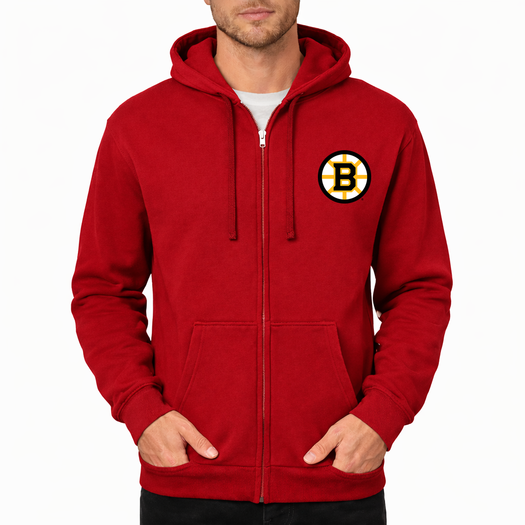 Men's Boston Bruins Zipper Hoodie - Red