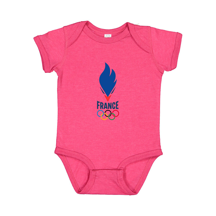 France 2024 Logo Baby Romper Onesie - Pink
