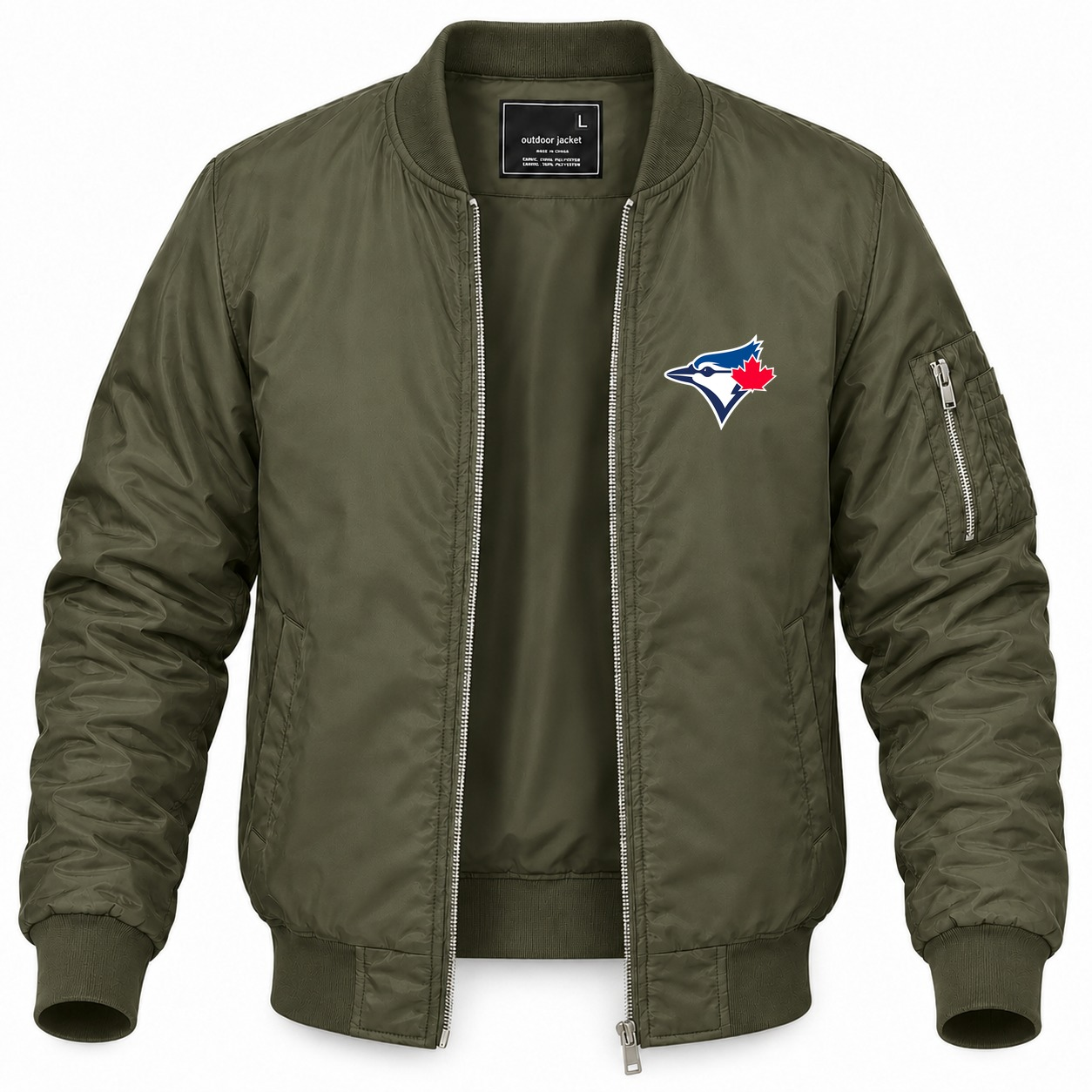 Men's Toronto Blue Jays Lightweight Bomber Jacket - Army Green