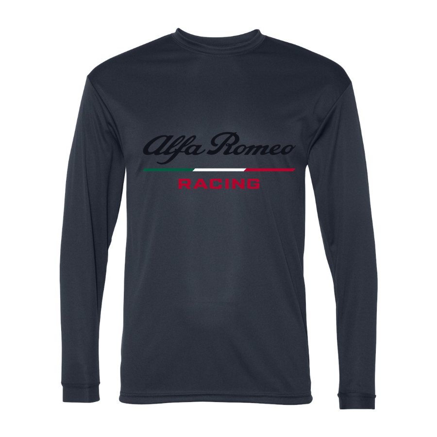 Men's Alfa Romeo Racing Polyester Long Sleeve T-Shirt - Navy