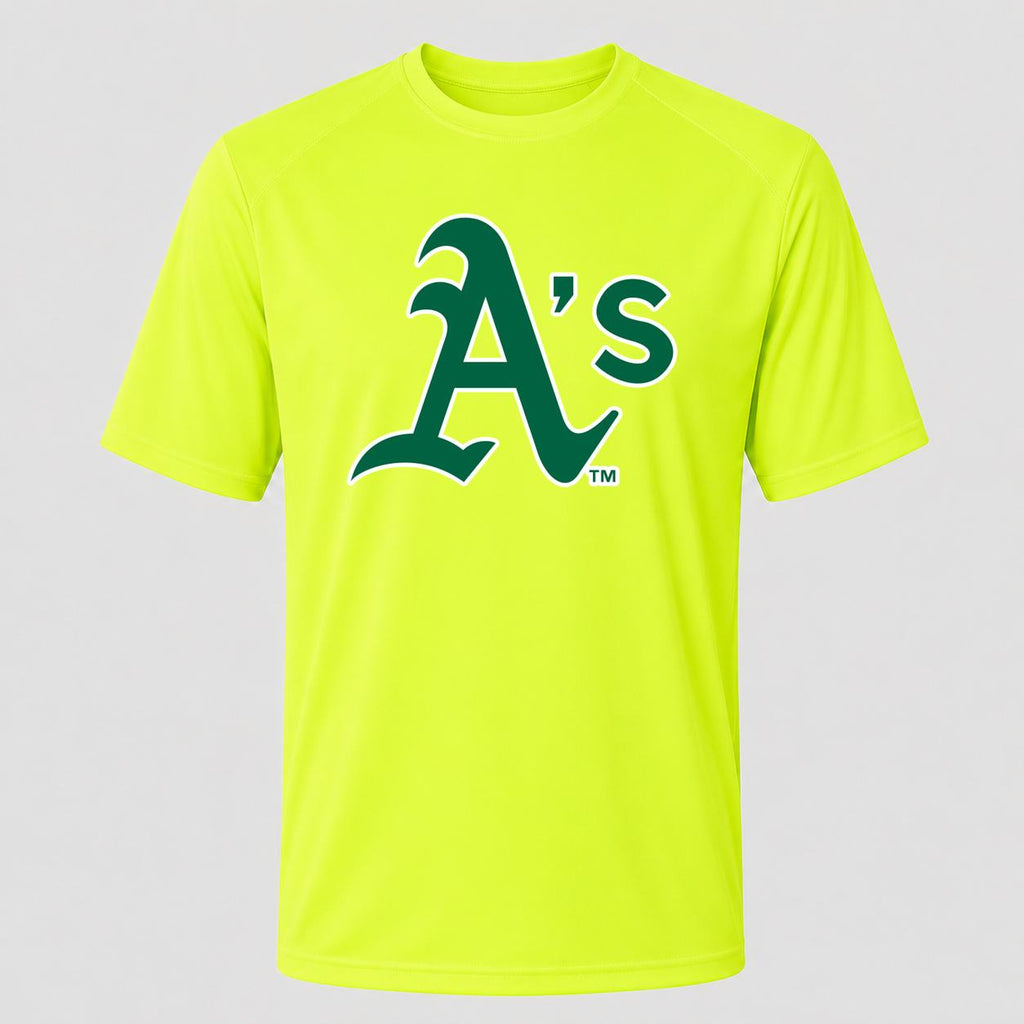 Men's Oakland Athletics Performance T-Shirt - Safety Green