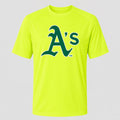 Men's Oakland Athletics Performance T-Shirt - Safety Green
