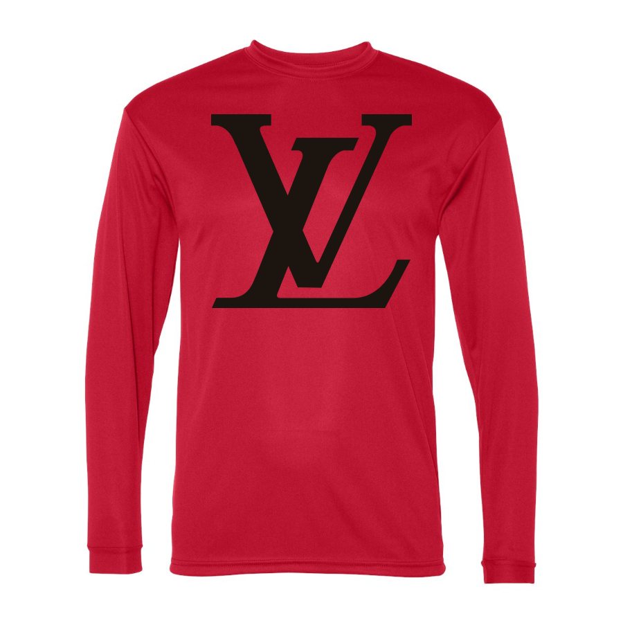 Men's Louis Vuitton Polyester Long Sleeve T-Shirt - Red
