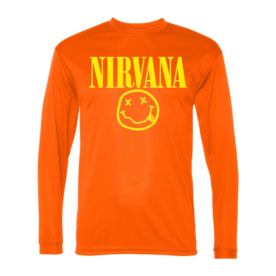 Men's Nirvana Polyester Long Sleeve T-Shirt - Safety Orange
