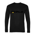 Men's Caterpillar Black Logo Polyester Long Sleeve T-Shirt - Black