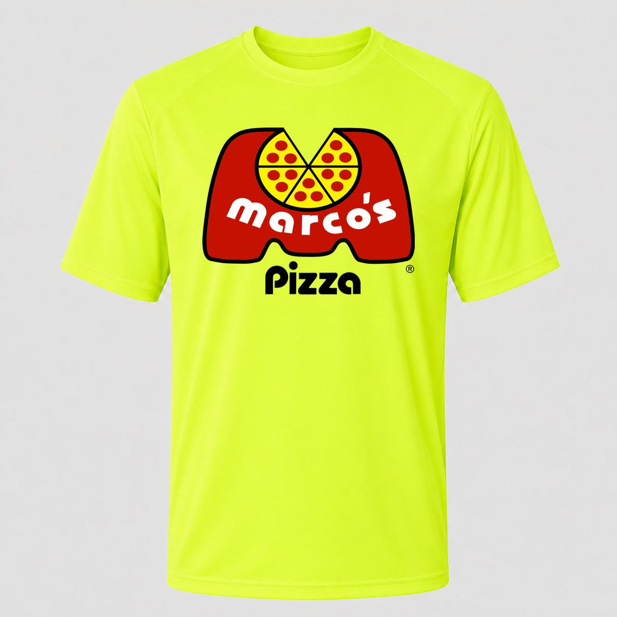 Men's Marcos Pizza Performance T-Shirt - Safety Green