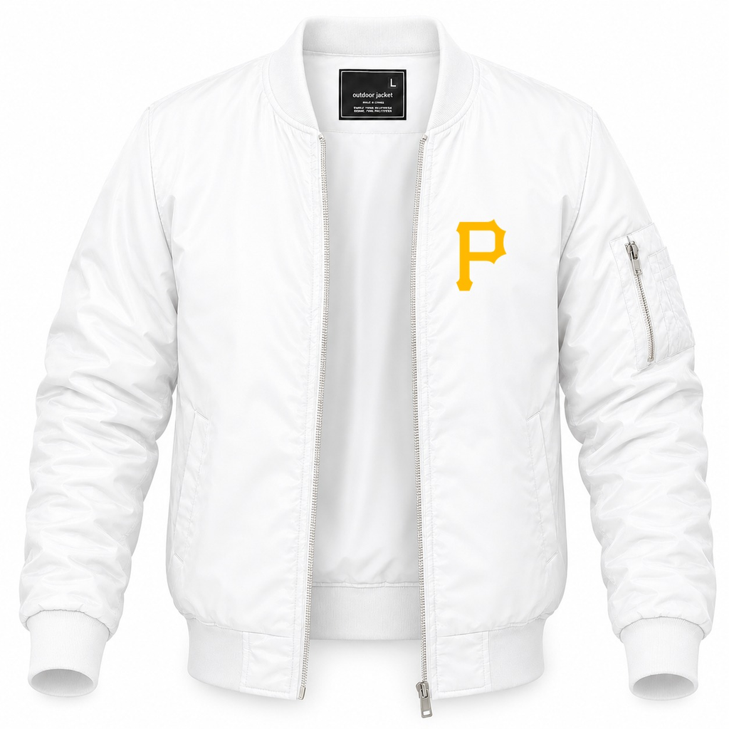 Men's Pittsburgh Pirates Lightweight Bomber Jacket - White